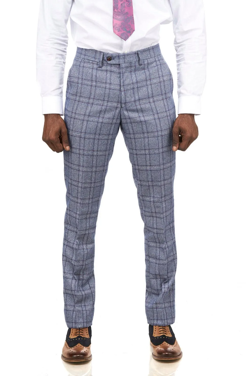 Abbott Blue Tweed Check Three Piece Suit | Wedding Suit | Party Wear | Office Wear | Check suit