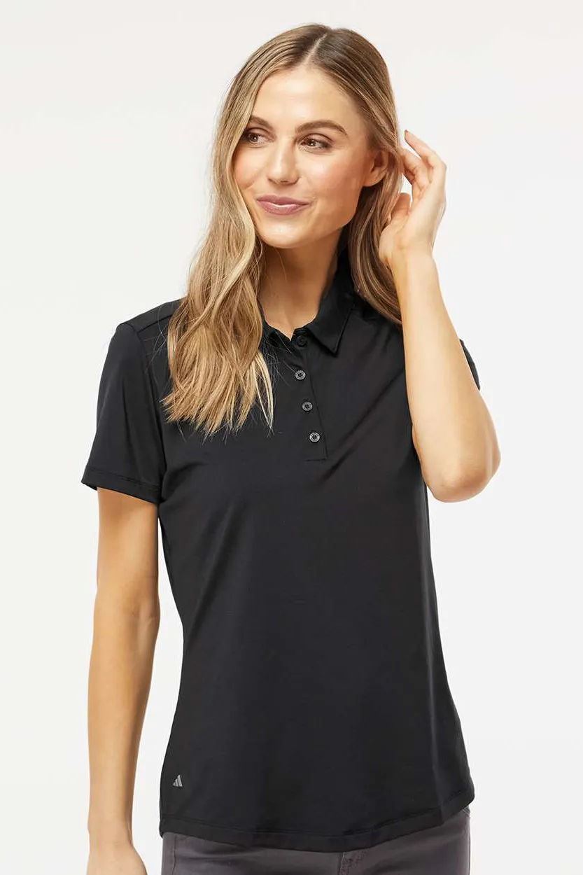 Adidas Womens Ultimate Moisture Wicking Short Sleeve Polo Shirt - Black