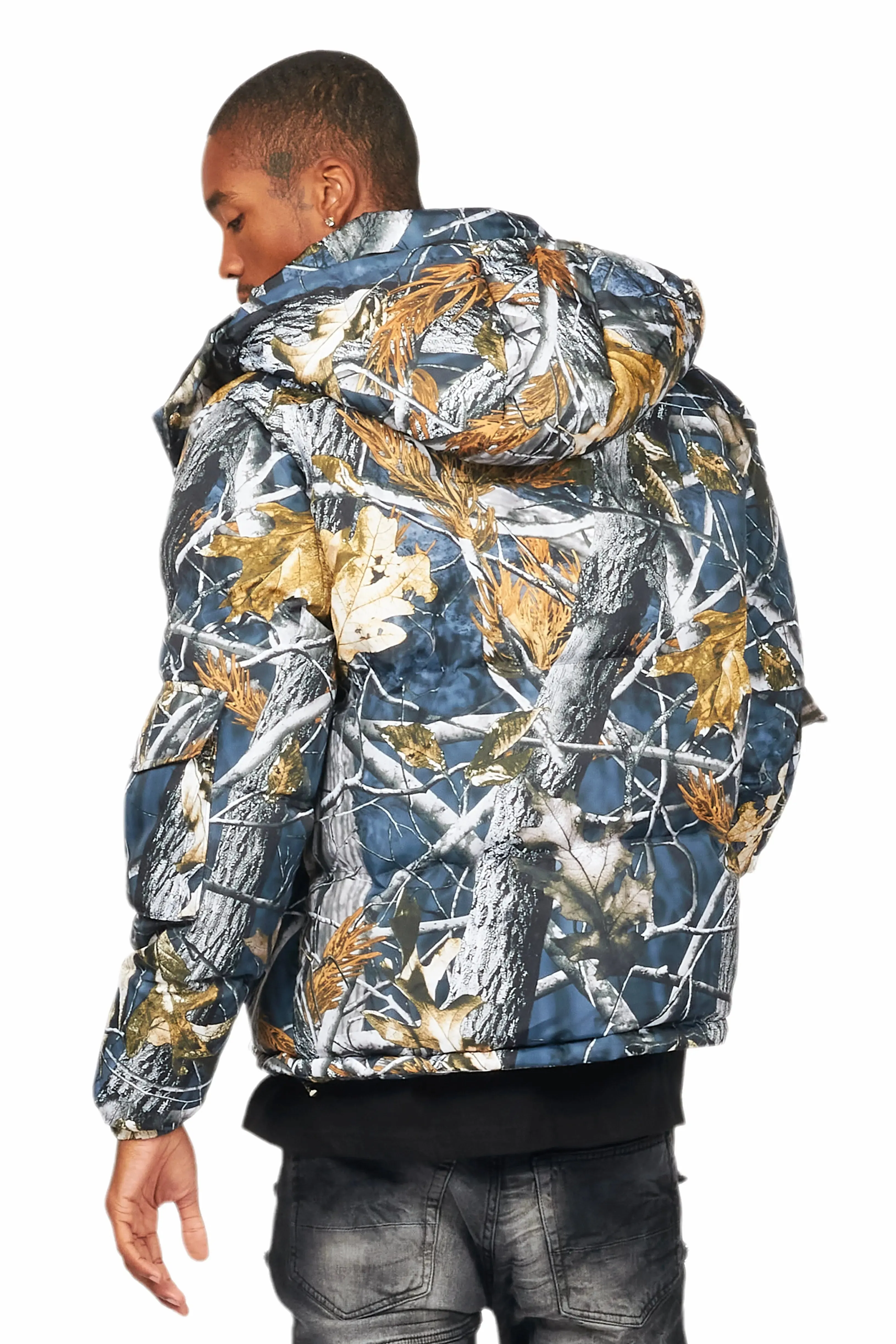 Bandik Black Tree Camo Puffer Jacket