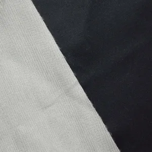 Black/Pale Gray Bonded Woven/Knit Jacketing  Fabric