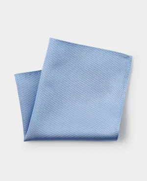 Blue Fine Twill Silk Pocket Square