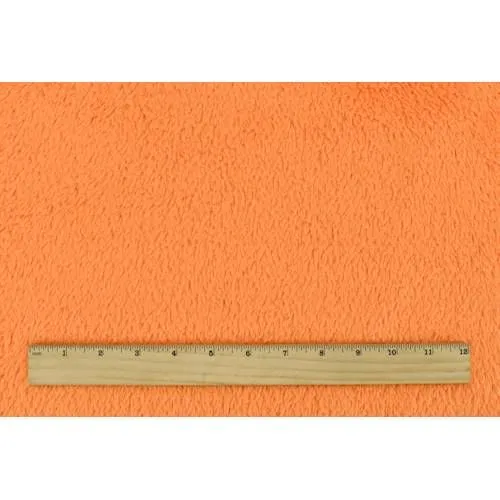 Bright Orange Double Face Shaggy Fleece Knit Fabric