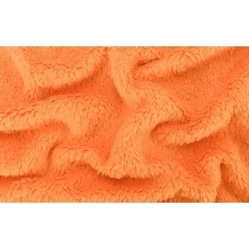 Bright Orange Double Face Shaggy Fleece Knit Fabric