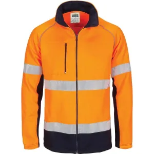 Dnc Workwear Hi-vis 2 Tone Full Zip Fleecy Sweatshirt Csr R/tape - 3726