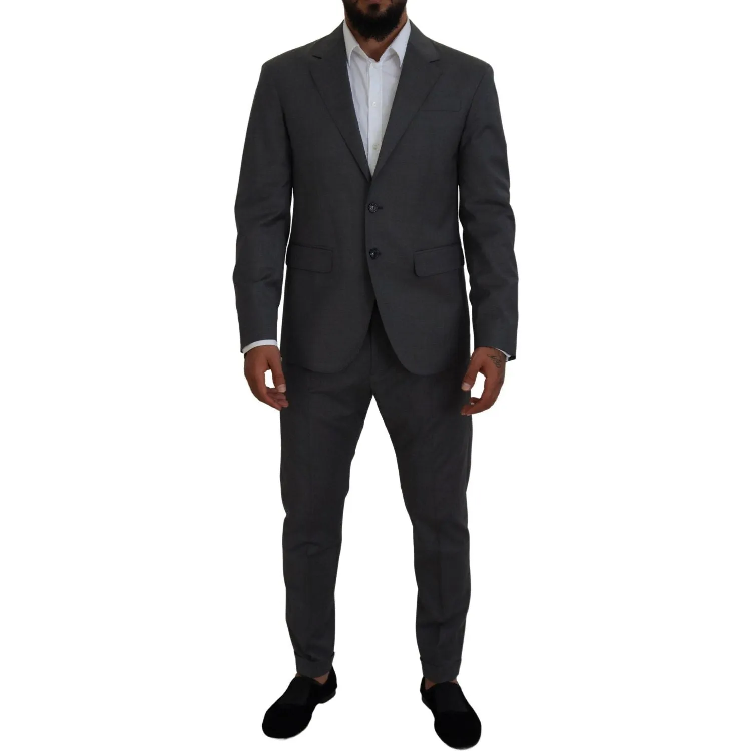 Dsquared² Gray Wool Single Breasted 2 Piece CIPRO Suit