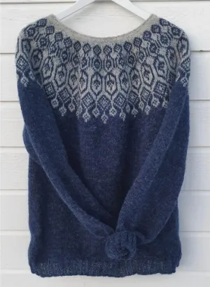 Elina - Winter Blue Sweater Knitting Kit