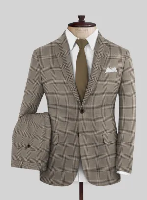 Italian Murano Ejan Brown Wool Linen Silk Suit