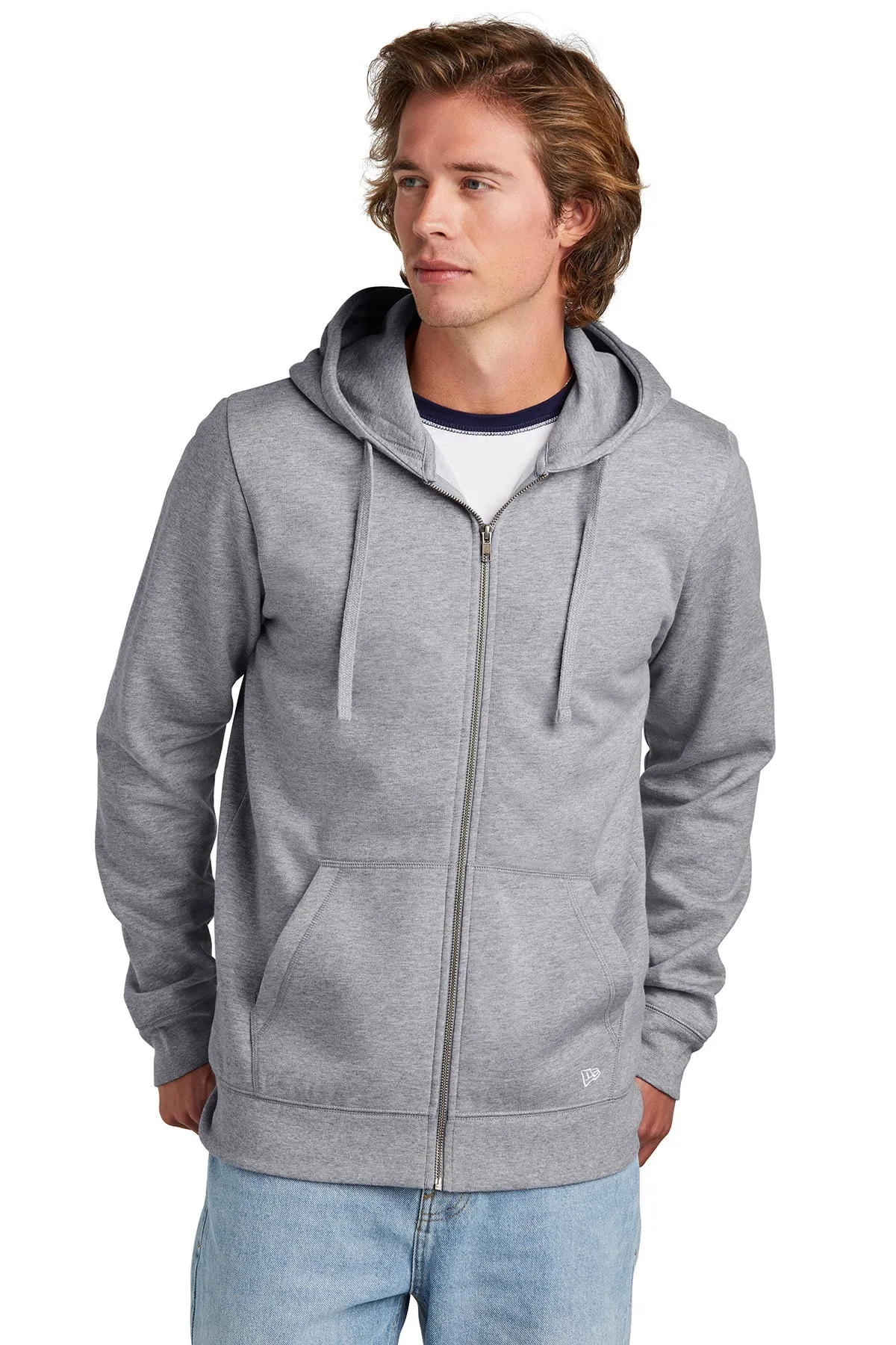 New Era Comeback Fleece Full-Zip Custom Hoodies, Athletic Heather