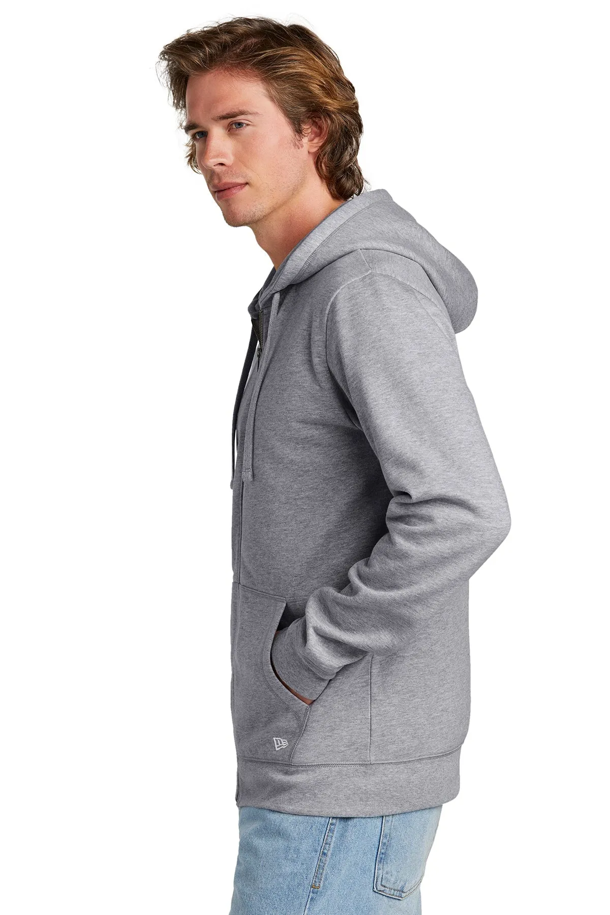 New Era Comeback Fleece Full-Zip Custom Hoodies, Athletic Heather