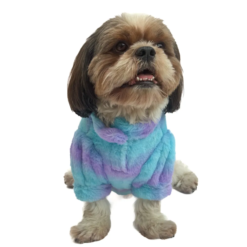 Pawgypets Fur Sweater for Dogs and Cats (Blue/Purple)