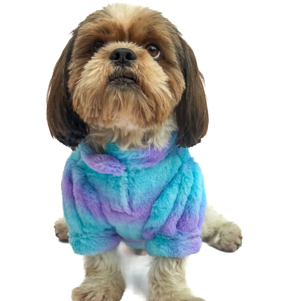 Pawgypets Fur Sweater for Dogs and Cats (Blue/Purple)