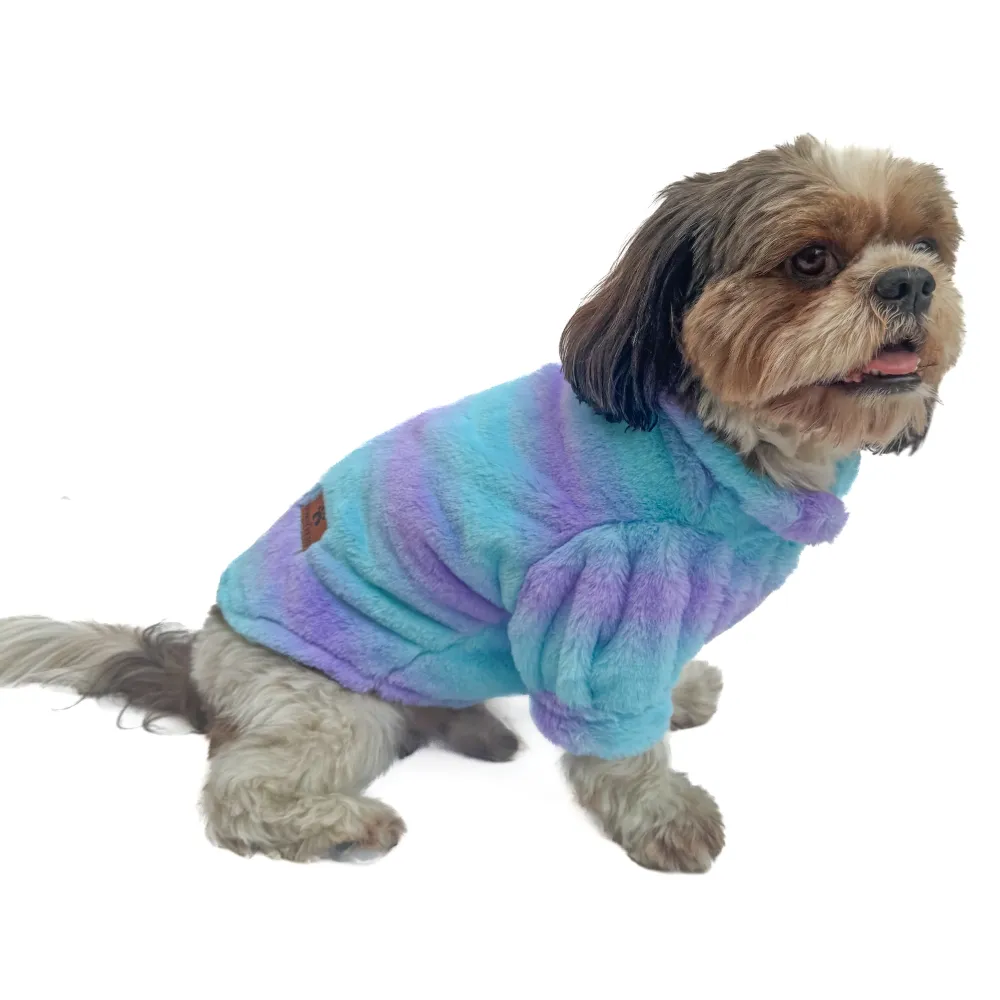 Pawgypets Fur Sweater for Dogs and Cats (Blue/Purple)