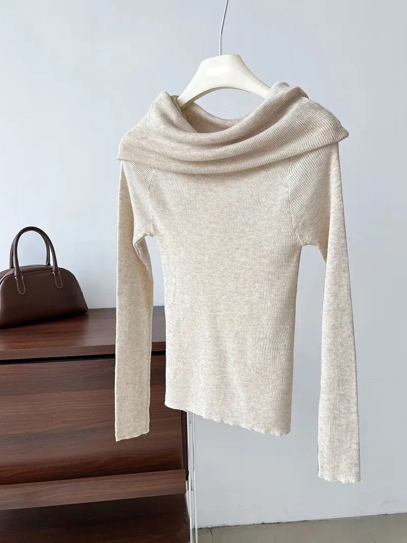 Pre Order:  Slash Neck Knit Sweater