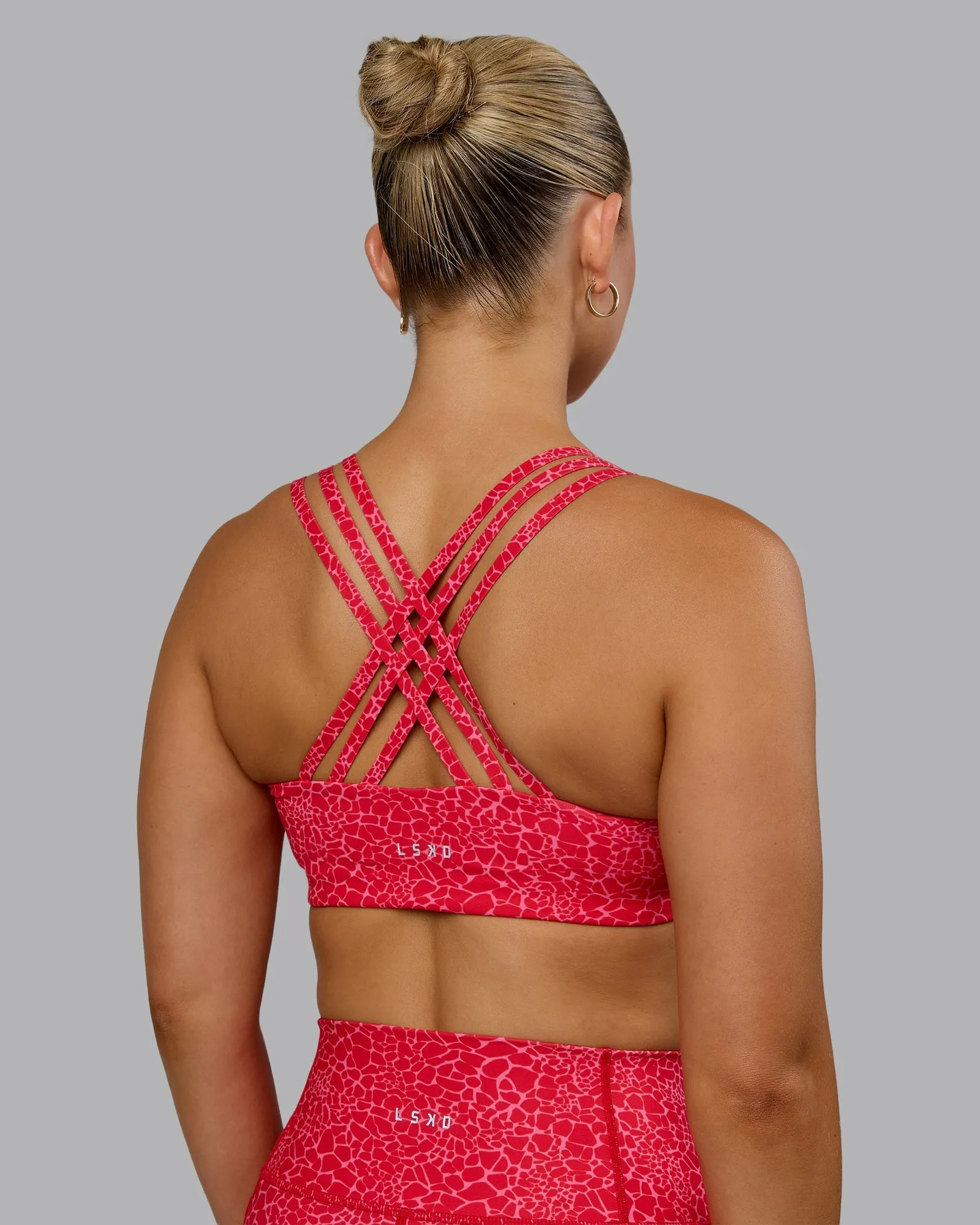 Push The Limit Sports Bra - Red Vitality Print