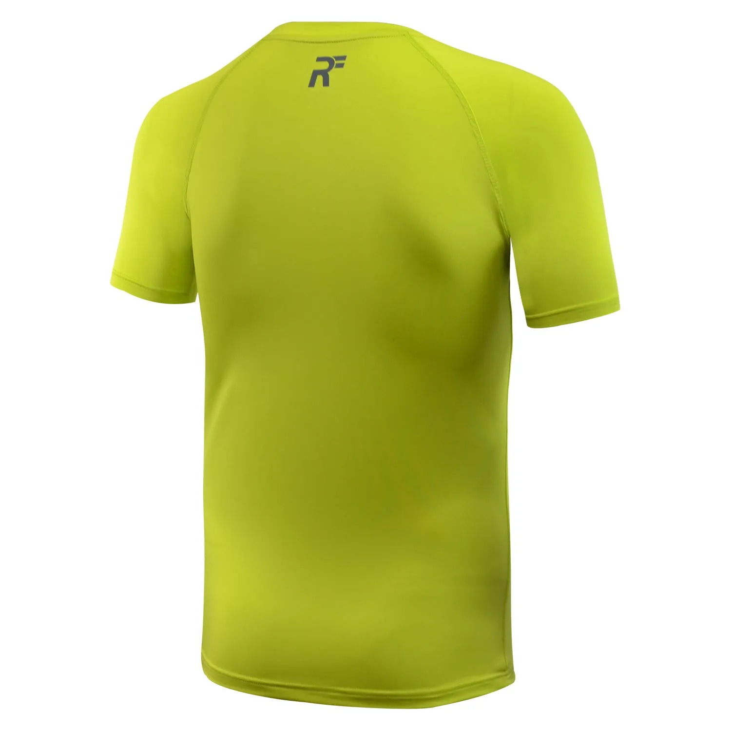 RunFlyte Men's Contour Stitch Short Sleeve Compression T-Shirt Neon Green/Grey