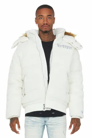 Sarvesh Cream Puffer Jacket