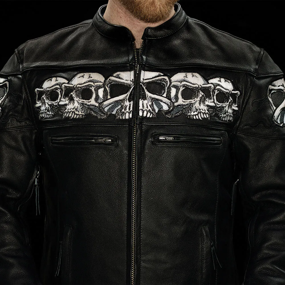 Savage Skulls Men's Motorcycle Leather Jacket