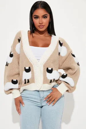 Sheep Thrills Chunky Knit Cardigan - Taupe